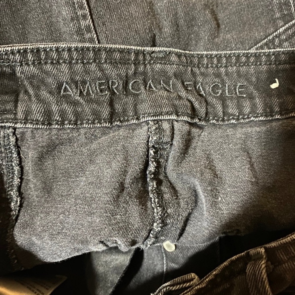 American Eagle Black Button Front Jean Skirt, size 4, light wear - Picture 3 of 4